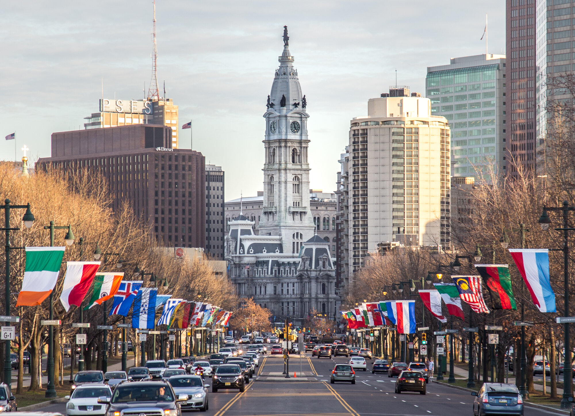 Philadelphia Cityscape with City Hall